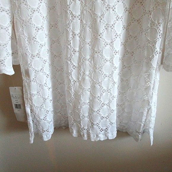 NWT J. Valdi White Lace Cover Up L - Picture 4 of 5